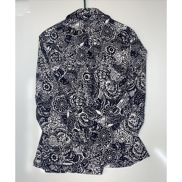 Briggs New York Womens black and white button up jacket with belt size 18w - Picture 8 of 11